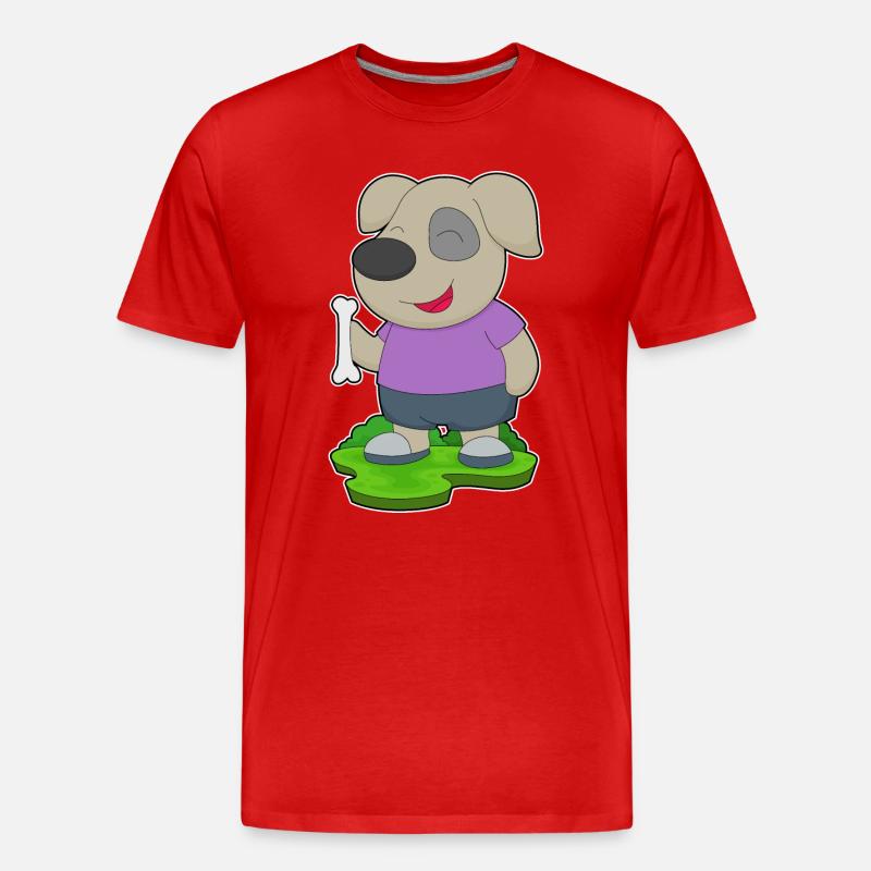 Hund Knochen - Männer Premium Bio T-Shirt - Rot