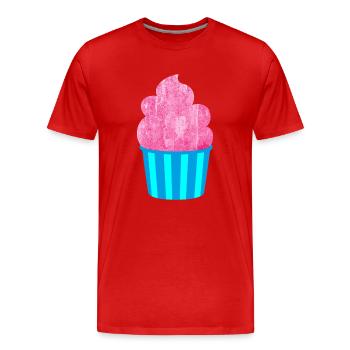 Cream Mug Strips Pink Summer Cream - Men's Premium Organic T-Shirt - red - Front - Damien (186cm)