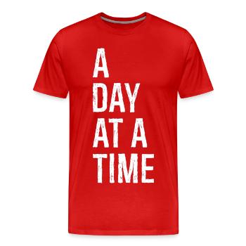 a day at a time - Men's Premium Organic T-Shirt - red - Front - Damien (186cm)