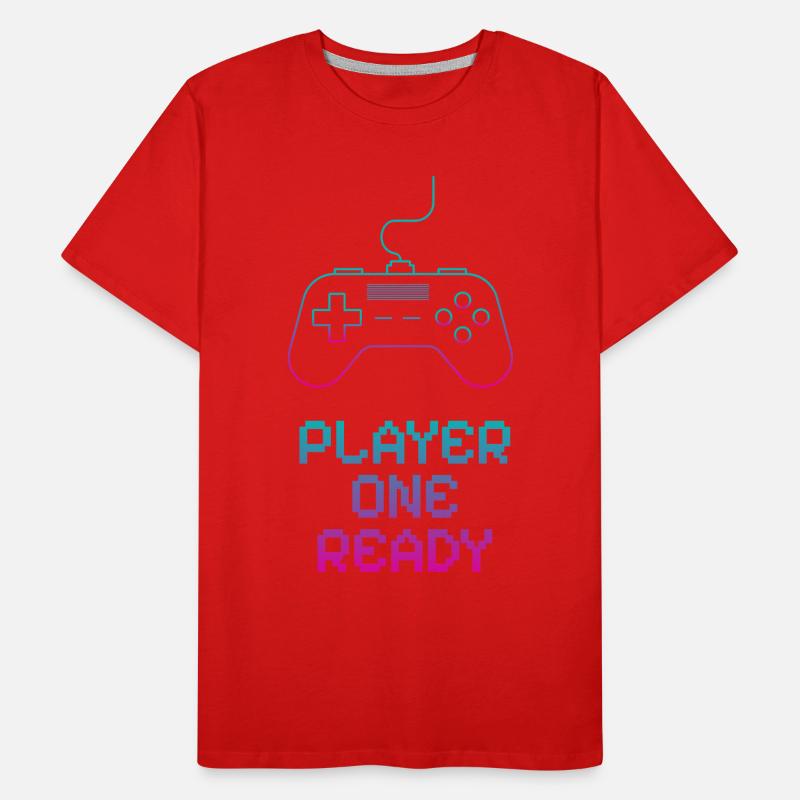 Neon Gaming Controller Design Männer Premium Bio T-Shirt