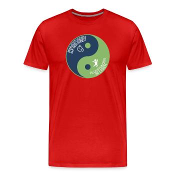 Minus hours at work Plus hours in life - Men's Premium Organic T-Shirt - red - Front - Damien (186cm)
