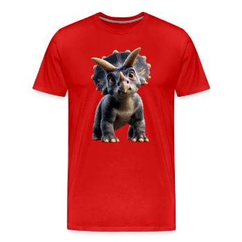 Triceratops Dinosaure Dinos Triceratops Dino - T-shirt bio Premium Homme - rouge - Devant - Damien (186cm)