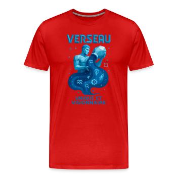 Signe astrologique du Verseau - Astrologie - T-shirt bio Premium Homme - rouge - Devant - Damien (186cm)