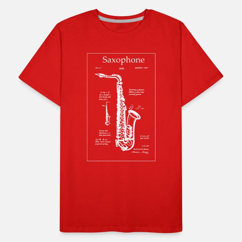 Plan de saxophone noir T-shirt bio Premium Homme