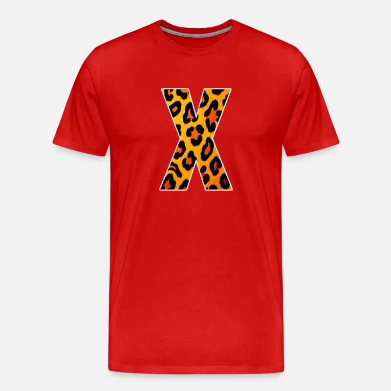 Leopard X Pattern - Men's Premium Organic T-Shirt - red