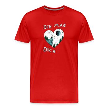 Je t’aime bien - Cœur - T-shirt bio Premium Homme - rouge - Devant - Damien (186cm)