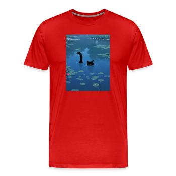 MonChat Cat Art Meme – Mon Chat le nénuphar - Männer Premium Bio T-Shirt - Rot - Vorne - Damien (186cm)