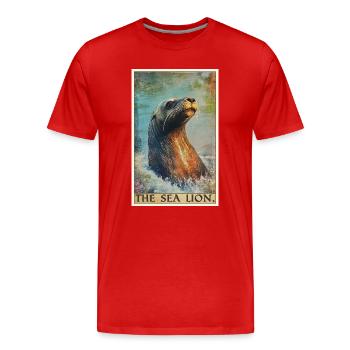 Lions de mer Lion de mer - T-shirt bio Premium Homme - rouge - Devant - Damien (186cm)