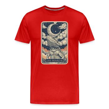 Le Dragueur Barbu, Amant du Dragon Barbu, - T-shirt bio Premium Homme - rouge - Devant - Damien (186cm)