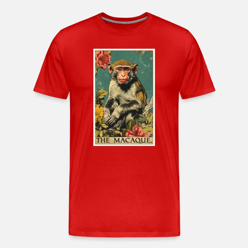 Macaque Macaque - Maglietta ecologica premium da uomo - rosso