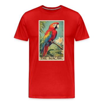 Macaw's Era - Men's Premium Organic T-Shirt - red - Front - Damien (186cm)