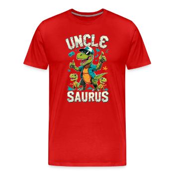 Oncle T-Rex - T-shirt bio Premium Homme - rouge - Devant - Damien (186cm)