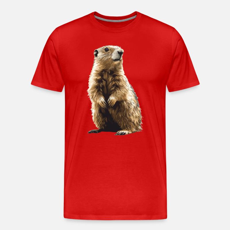 Murmeltiere Murmeltier - Männer Premium Bio T-Shirt - Rot