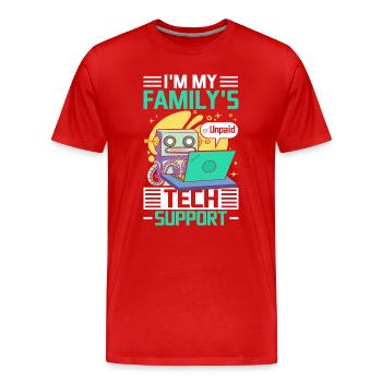 Robo de support technique familial - T-shirt bio Premium Homme - rouge - Devant - Damien (186cm)