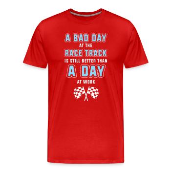 Courses sur piste de terre - T-shirt bio Premium Homme - rouge - Devant - Damien (186cm)
