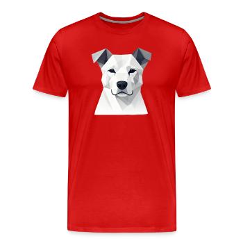 Dog Portrait Geometric - Men's Premium Organic T-Shirt - red - Front - Damien (186cm)