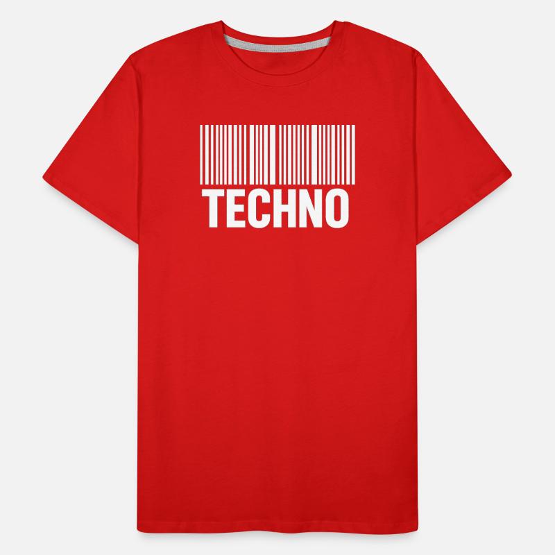 Techno Barcode Muster Männer Premium Bio T-Shirt