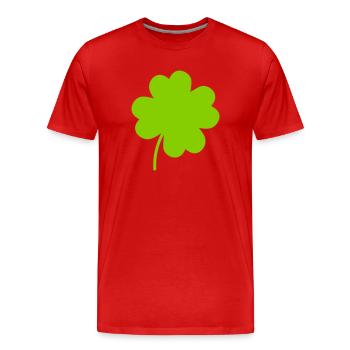 Trèfle chanceux - T-shirt bio Premium Homme - rouge - Devant - Damien (186cm)
