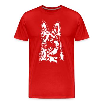 Deutscher Schäferhund Hunde Portrait Hund Wilsigns - Männer Premium Bio T-Shirt - Rot - Vorne - Damien (186cm)