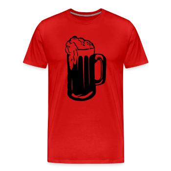 Beer - Alcohol - Men's Premium Organic T-Shirt - red - Front - Damien (186cm)