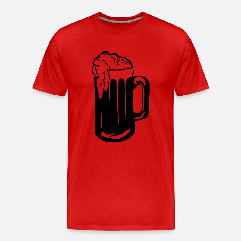 Bier - Männer Premium Bio T-Shirt - Rot