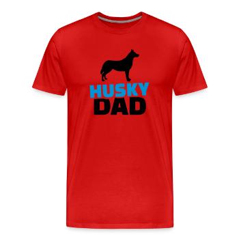Husky Dad - T-shirt bio Premium Homme - rouge - Devant - Damien (186cm)