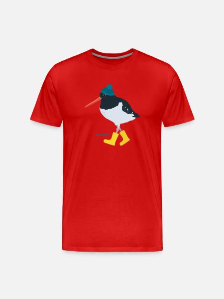Austernfischer mit Gummistiefeln moin - Männer Premium Bio T-Shirt - 