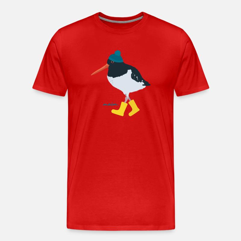 Austernfischer mit Gummistiefeln moin - Männer Premium Bio T-Shirt - undefined
