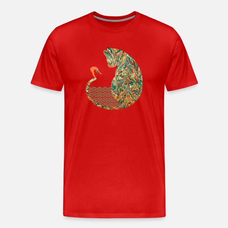 Chat avec nageur E 20 - T-shirt bio Premium Homme - rouge
