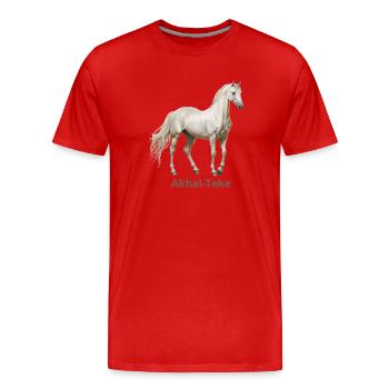 Achal-Teké - Männer Premium Bio T-Shirt - Rot - Vorne - Damien (186cm)