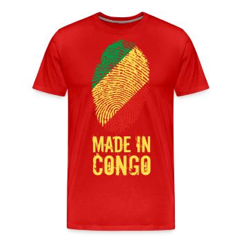 Made In Congo / Congo - T-shirt bio Premium Homme - rouge - Devant - Damien (186cm)