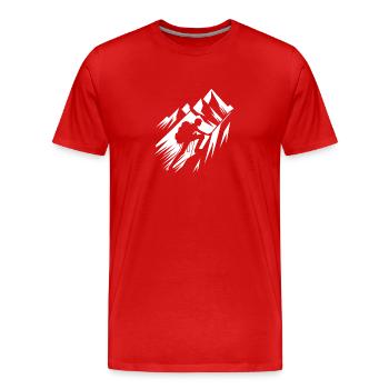 Besteigen des Berges - Männer Premium Bio T-Shirt - Rot - Vorne - Damien (186cm)