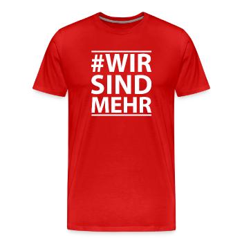 Chemnitz Wir Sind Mehr Demo Demonstration AFD - Männer Premium Bio T-Shirt - Rot - Vorne - Damien (186cm)