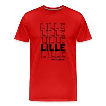 Lille - Männer Premium Bio T-Shirt - Rot - Vorne - Damien (186cm)