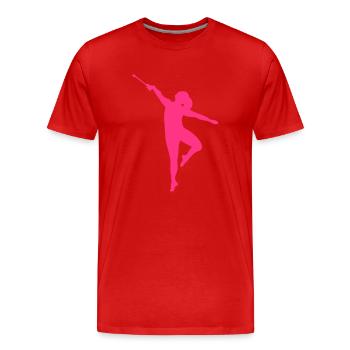 dancer twirling baton1 - Men's Premium Organic T-Shirt - red - Front - Damien (186cm)