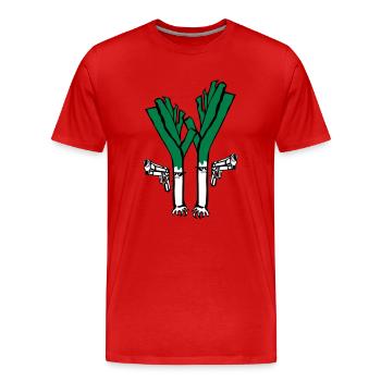 Lauch Fiction - Männer Premium Bio T-Shirt - Rot - Vorne - Damien (186cm)
