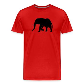 Elefant - Elephant - Männer Premium Bio T-Shirt - Rot - Vorne - Damien (186cm)
