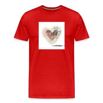 Liebe - Männer Premium Bio T-Shirt - Rot - Vorne - Damien (186cm)