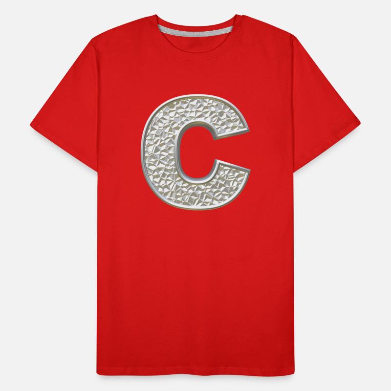 C, lettre, lettre C, initiale, initiale C, monogramme, T-shirt bio Premium Homme