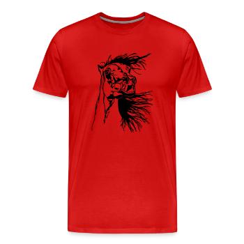 Araber im Wind - Männer Premium Bio T-Shirt - Rot - Vorne - Damien (186cm)