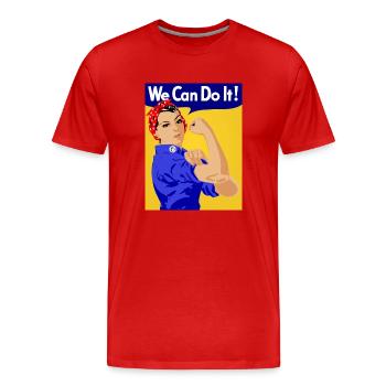 Frauenpower - Männer Premium Bio T-Shirt - Rot - Vorne - Damien (186cm)