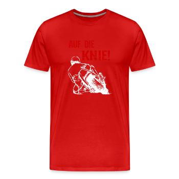 Motorrad - Auf die Knie Superbike - T-Shirt - Männer Premium Bio T-Shirt - Rot - Vorne - Damien (186cm)