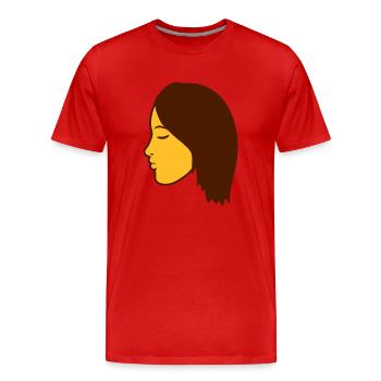 face head female woman girl girl pretty s - Men's Premium Organic T-Shirt - red - Front - Damien (186cm)