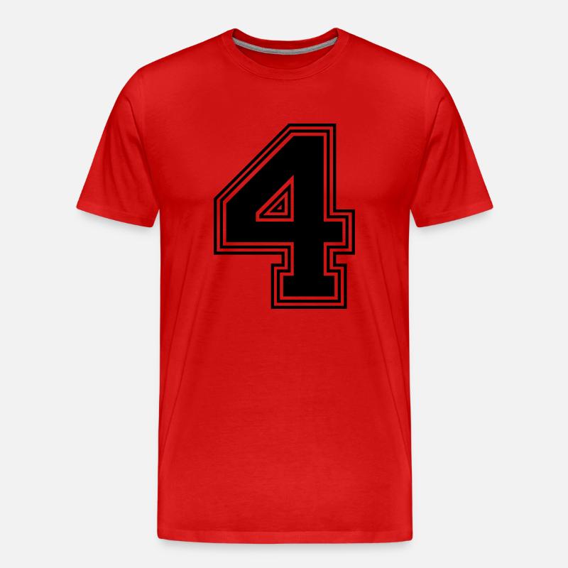 4_Nummer_4_(s31) - Männer Premium Bio T-Shirt - Rot