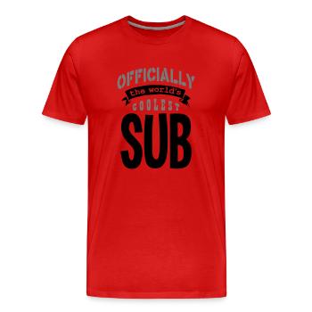 sub offiziell die coolste Kopie der Welt - Männer Premium Bio T-Shirt - Rot - Vorne - Damien (186cm)