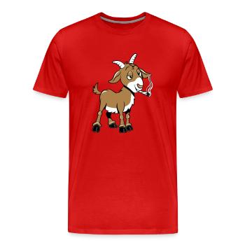 Ziege kiffen joint - Männer Premium Bio T-Shirt - Rot - Vorne - Damien (186cm)