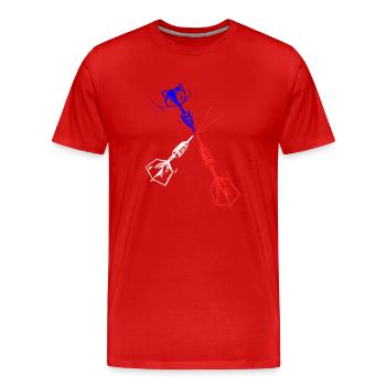 Darts Nationalfarbe Ihres Lieblingsspielers - Männer Premium Bio T-Shirt - Rot - Vorne - Damien (186cm)