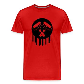 Painter Symbol - Men's Premium Organic T-Shirt - red - Front - Damien (186cm)