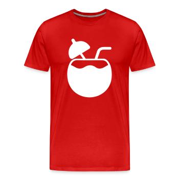 Coconut Icon Icon - Men's Premium Organic T-Shirt - red - Front - Damien (186cm)