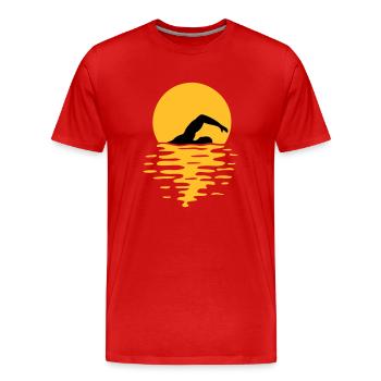 Nageur sea sun - T-shirt bio Premium Homme - rouge - Devant - Damien (186cm)